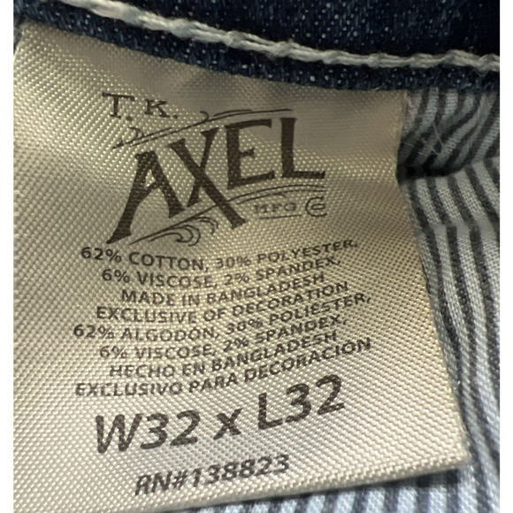 TK Axel Jeans Mens Slim Boot 32x32* Distressed Stretch Cowboy Festival Casual - Picture 5 of 12